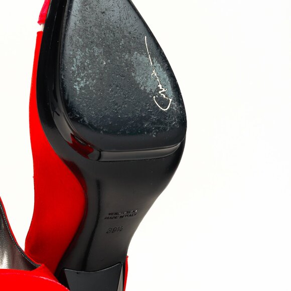 Giorgio Armani Rosso Velvet & Satin D'Orsay Heels - Picture 5 of 12